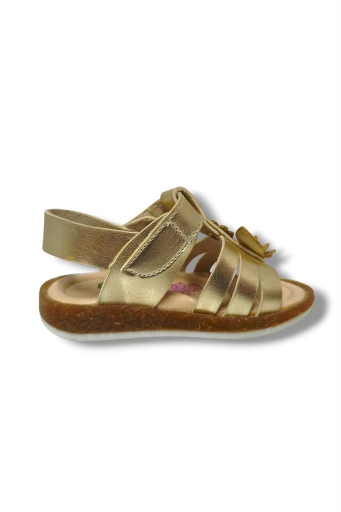 Şirinbebe 3066-20 Çift Çiçekli Cırtlı Kız Çocuk Sandalet