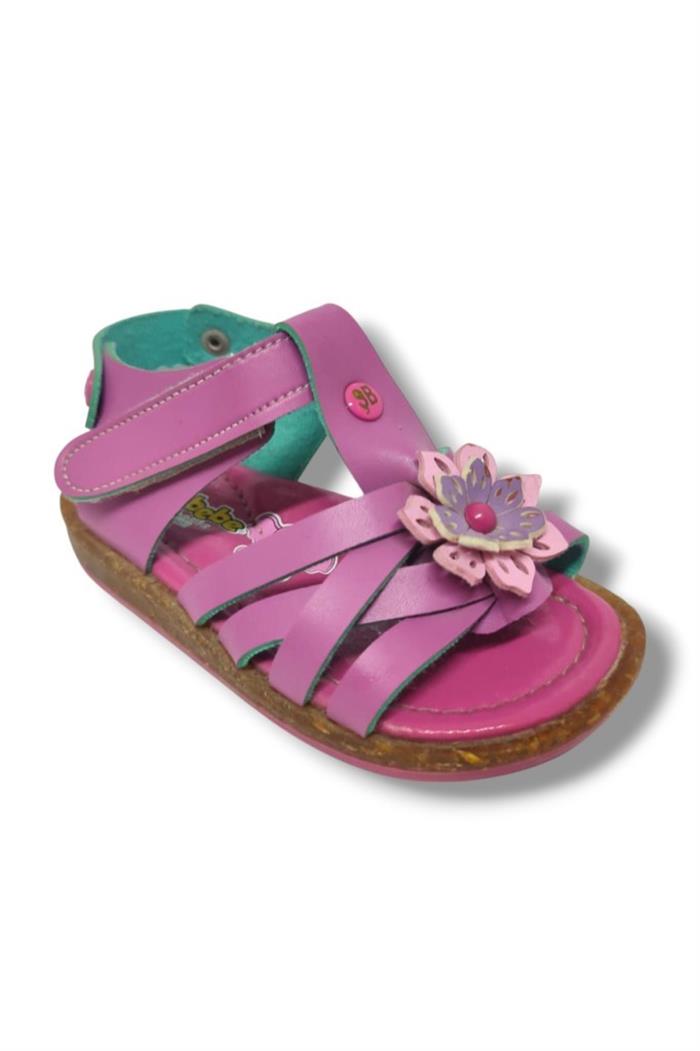 Şiringenç 1556-20 Çiçek Deseli Tek Çirtli Kız Çocuk Sandalet Pembe 21-25