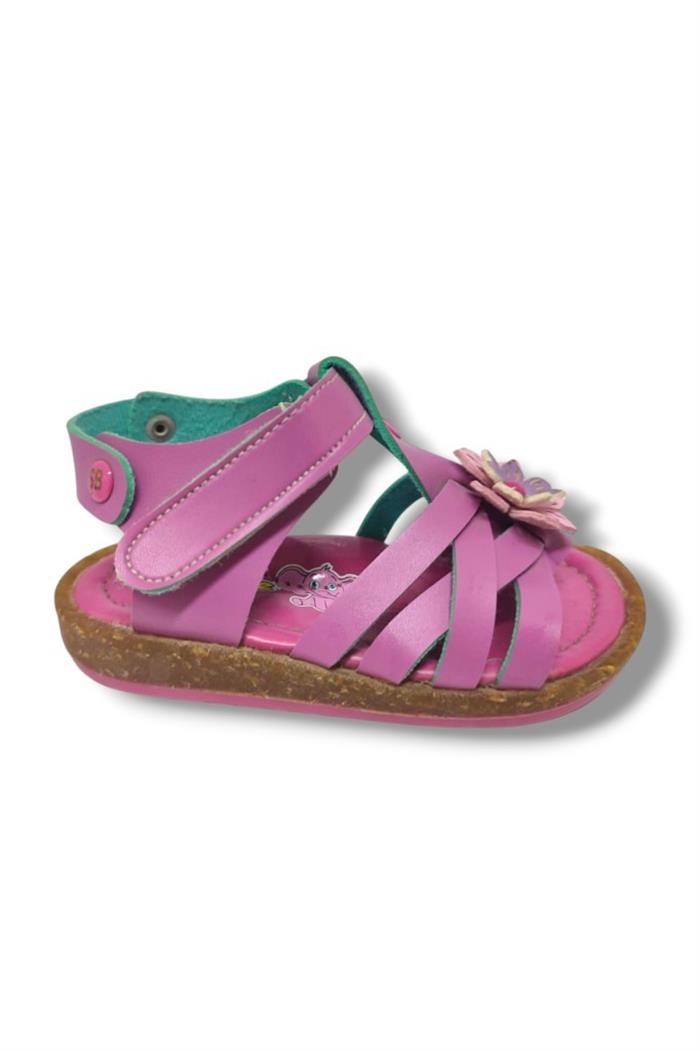 Şiringenç 1556-20 Çiçek Deseli Tek Çirtli Kız Çocuk Sandalet Pembe 21-25