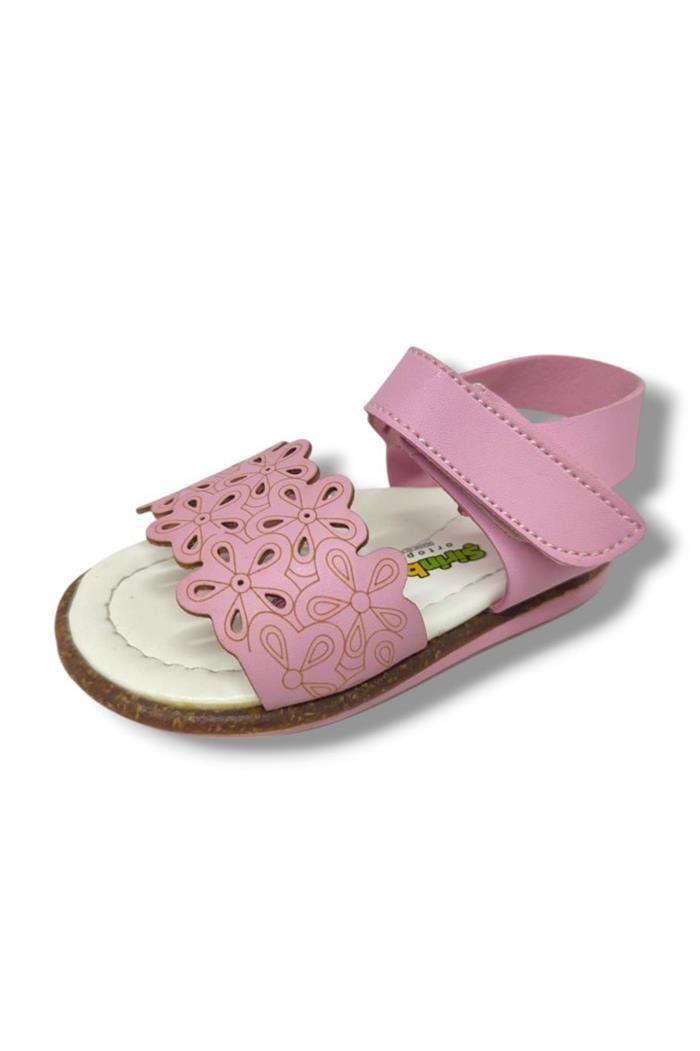 Şiringenç 1560-20 Anatomik Çiçek Desenli Kız Çocuk Sandalet Pembe 21-25