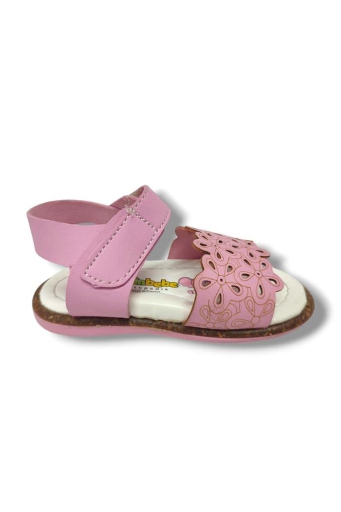 Şiringenç 1560-20 Anatomik Çiçek Desenli Kız Çocuk Sandalet Pembe 21-25