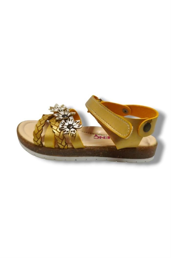 Şiringenç 3009-20 Çapraz Örgü Çiçekli Kız Çocuk Sandalet 26-30