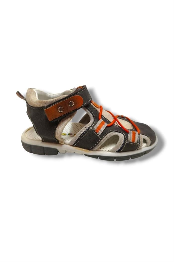 Smallfootss 3012-20 Cırtlı Erkek Çocuk Sandalet Füme Turuncu 21-25