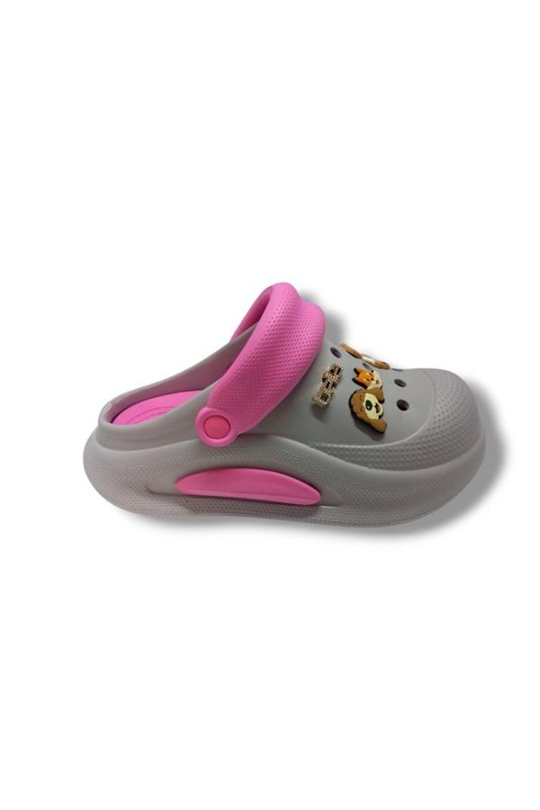 Akınal E468.Z.0003-25 Figürlü Anatomik Sabo Terlik Buz Gri Pembe 36-40