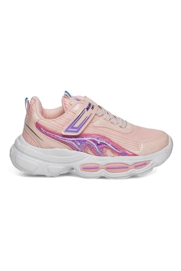 Alessio 010-25 Simli Maskotlu Kız Çocuk Sneaker Pudra Pembe 31-35