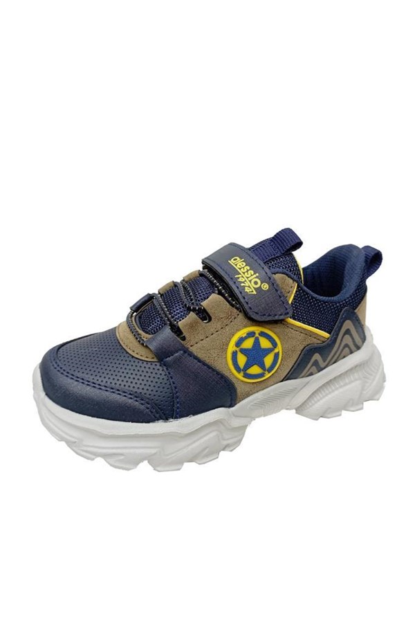 Alessio T021 Deri Sneakers Çocuk Spor Ayakkabı 31-35 Laci Vizon Sarı
