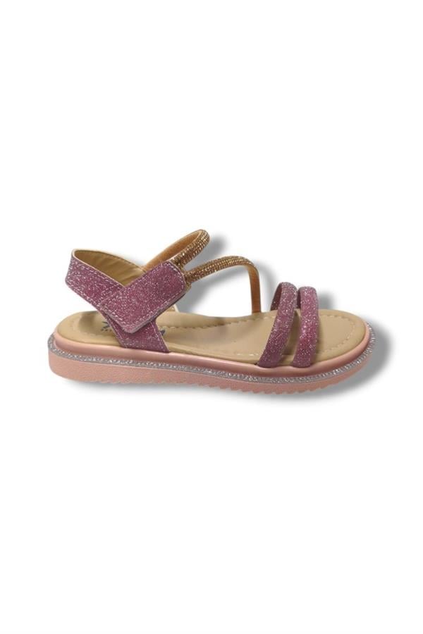 Arzen Bebe 241-25 Anatomik Simli Taşlı Cırtlı Kız Çocuk Sandalet 31-36