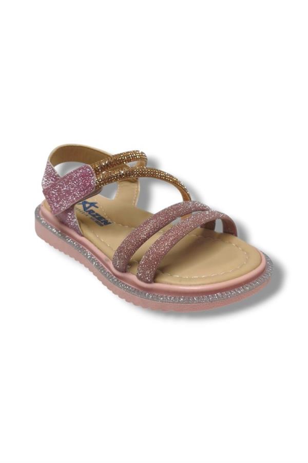 Arzen Bebe 241-25 Anatomik Simli Taşlı Cırtlı Kız Çocuk Sandalet 26-30