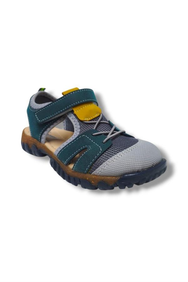 Arzen Bebe 351-25 Anatomik Cırtlı Erkek Çocuk Sandalet Yeşil Gri 31-36