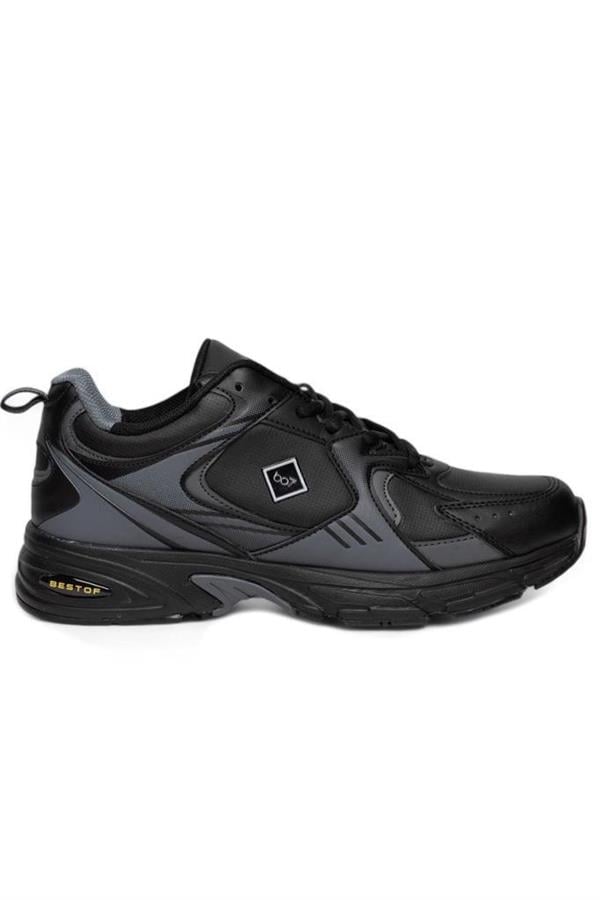 Best Of 522-24 Deri Erkek Sneaker Siyah Füme
