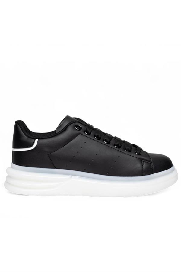 Best Of 628-25 Deri Anatomik Erkek Sneaker Siyah Beyaz