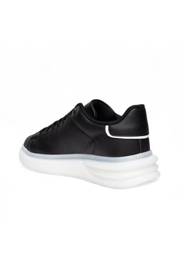Best Of 628-25 Deri Anatomik Erkek Sneaker Siyah Beyaz
