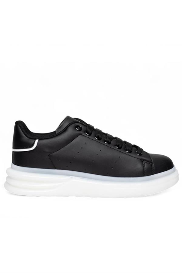 Best Of 628-25 Deri Anatomik Erkek Sneaker Siyah Beyaz