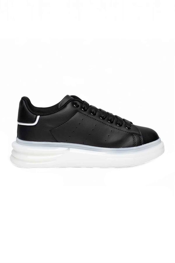 Best Of 628-25 Deri Anatomik Sneaker Siyah Beyaz 36-40