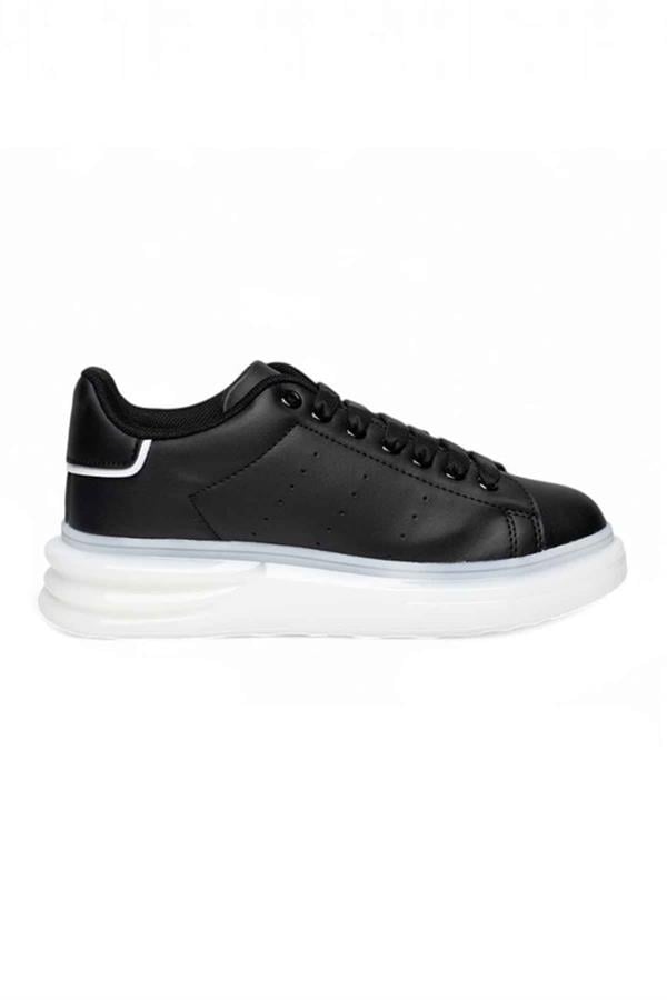 Best Of 628-25 Deri Anatomik Sneaker Siyah Beyaz 36-40