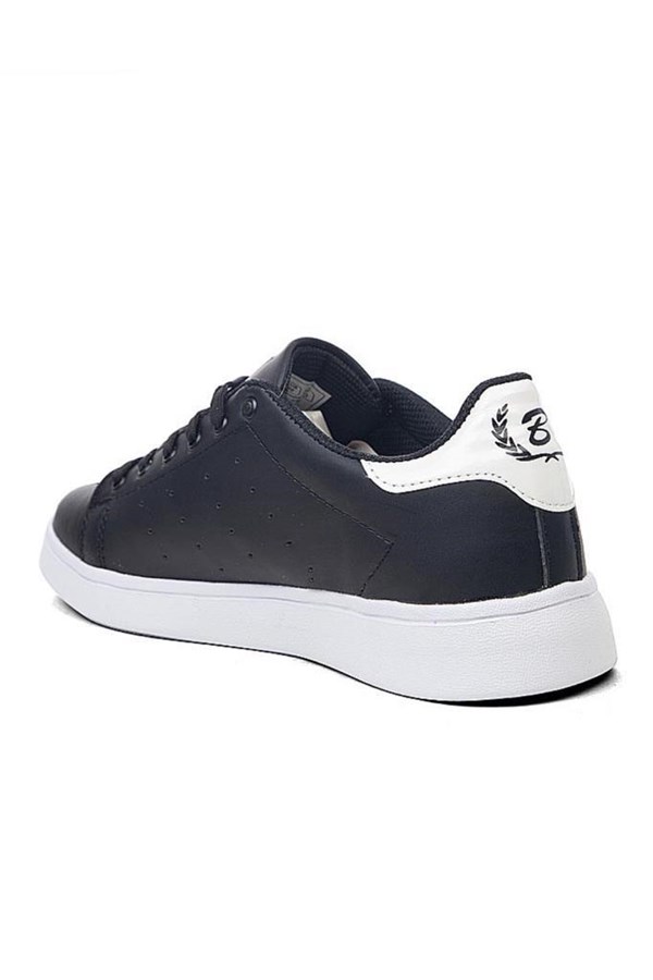 Black Sea 504-21 Deri Fashion Ünisex Spor Ayakkabı Siyah Beyaz