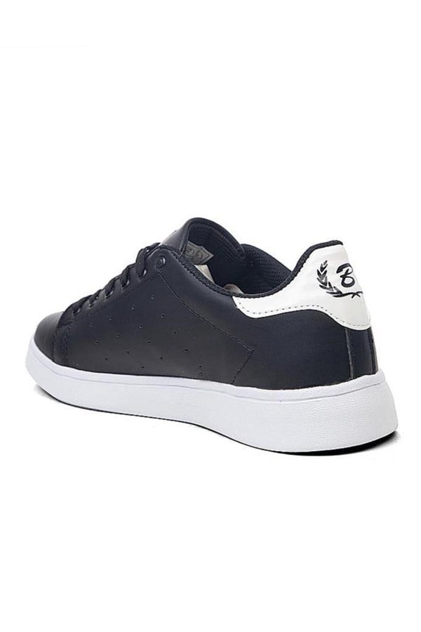 Black Sea 504-21 Deri Fashion Ünisex Spor Ayakkabı Siyah Beyaz