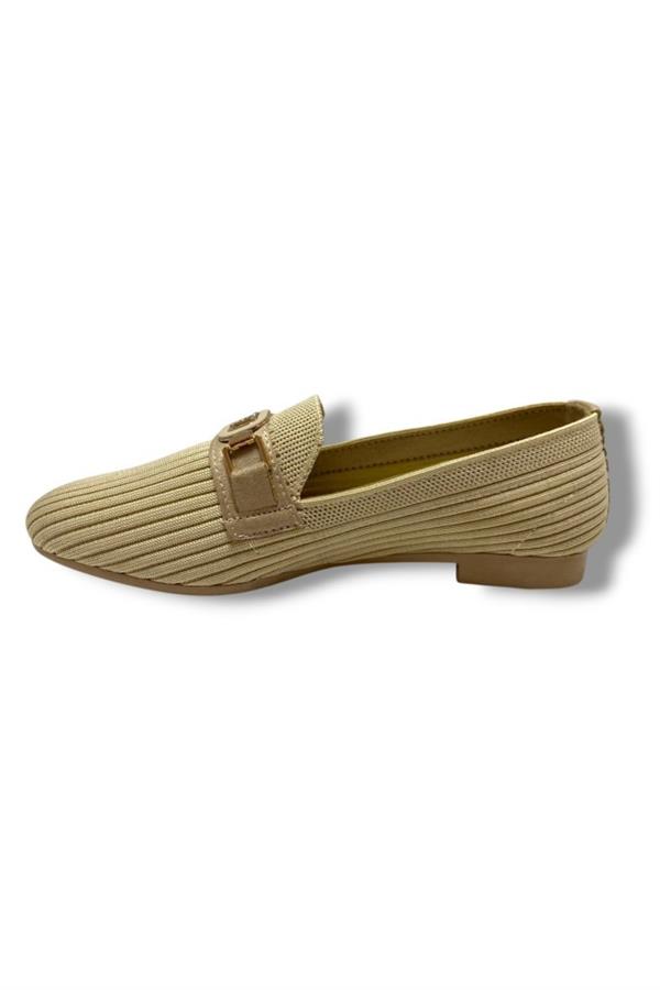 C-Shoes 3106-25 Triko T Taşlı Toka Kadın Babet