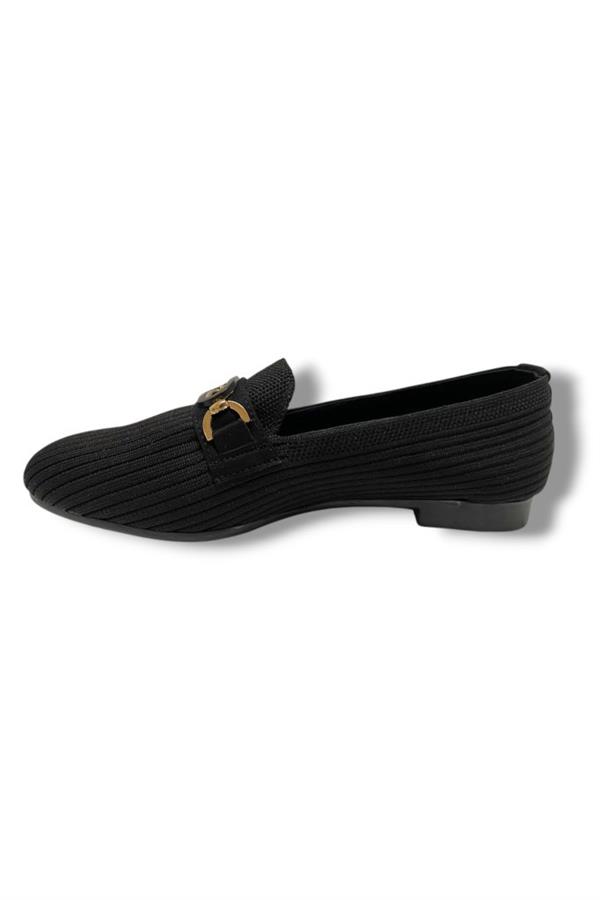 C-Shoes 3160-25 Triko G Elips Taşlı Toka Kadın Babet