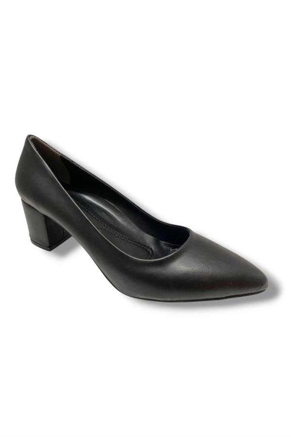 C-Shoes CV100-25 Deri Sivri Burun Kalın Topuklu Kadın Ayakkabı 41-42