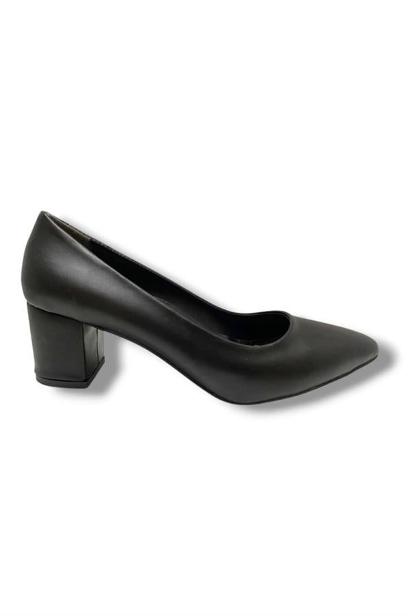 C-Shoes CV100-25 Deri Sivri Burun Kalın Topuklu Kadın Ayakkabı 41-42