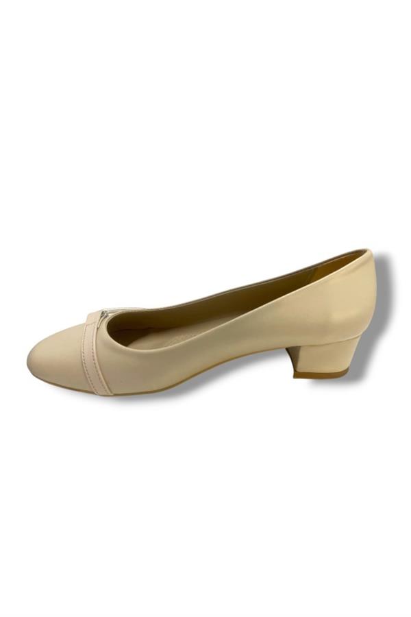 C-Shoes TR23-25 Deri Taşlı Kalın Topuk Kadın Ayakkabı 41-42
