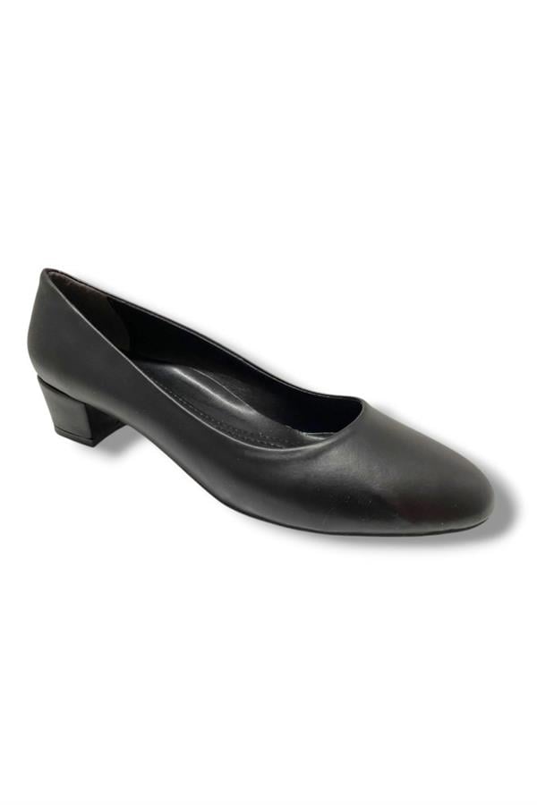 C-Shoes TR30-25 Deri Oval Burun Kalın Topuklu Kadın Ayakkabı 41-42