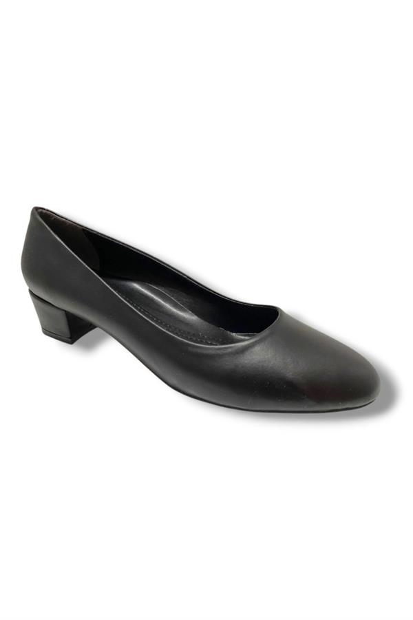 C-Shoes TR30-25 Deri Oval Burun Kalın Topuklu Kadın Ayakkabı 41-42