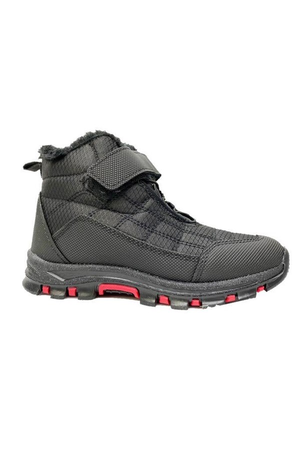 Callion 1980 Sneakers Fashion Kürklü Filet Çocuk Spor Bot Siyah Kırmızı