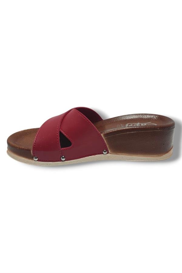 Capri 9002-25 Deri Çapraz Bant Capri Tokalı Kadın Terlik