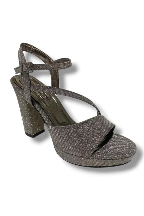 Erbay 342-25 Simli Yüksek Topuk Kadın Sandalet
