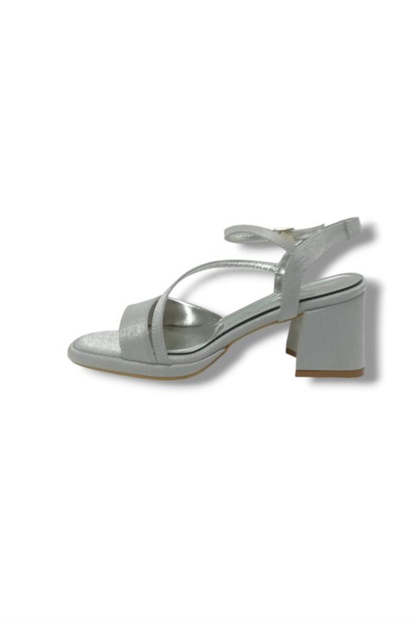 Erbay 88-25 Deri Taşlı Şeffaf Topuk Anatomik Kadın Sandalet