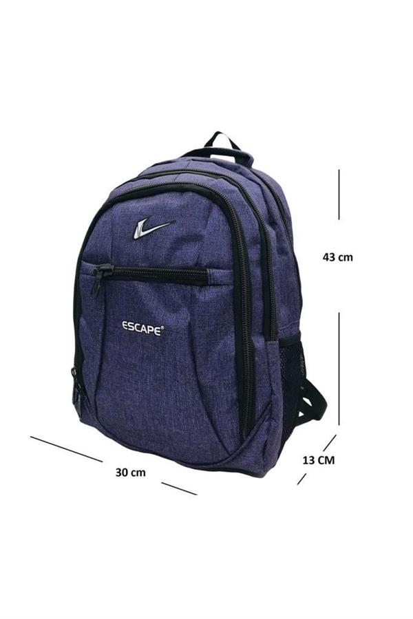Escape 307-24  Laptop Bölmeli Çizgili Kumaş Sırt Çanta