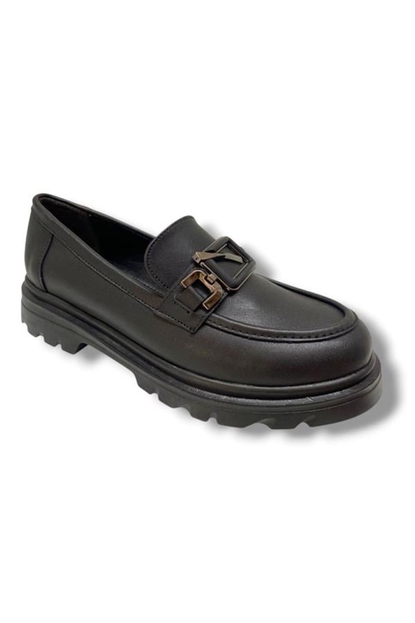 Fancy 819-25 Deri Anatomik Q Tokalı Loafer Kadın Ayakkabı