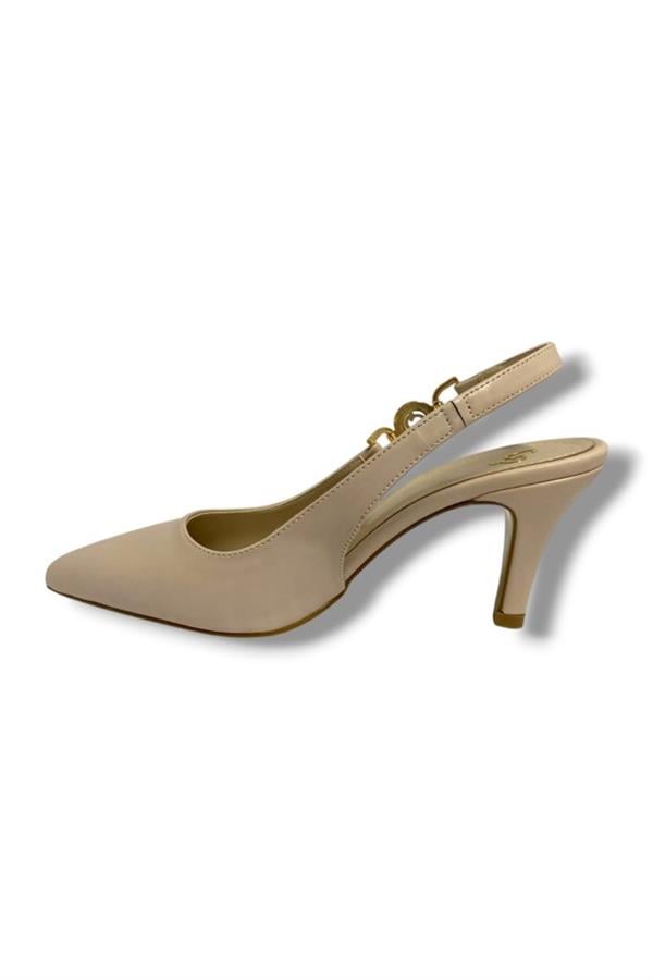 Gedik Pasha 25661-25 Deri Tokalı Lastik Bant Kadın Stiletto