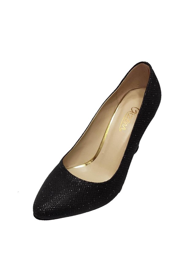 Gizem 366 Simli Stiletto Kalın Topuk Kadın Ayakkabı