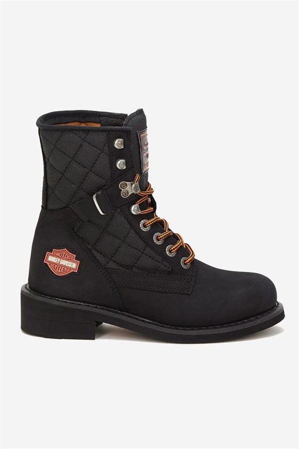 Harley Davidson New Worker Hakiki Nubuk Deri Bot 36-40 Black Nubuk