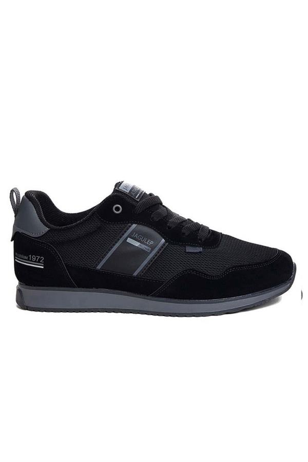 Jagulep Bugatti Deri Anorak Anatomik Erkek Sneaker Siyah Füme