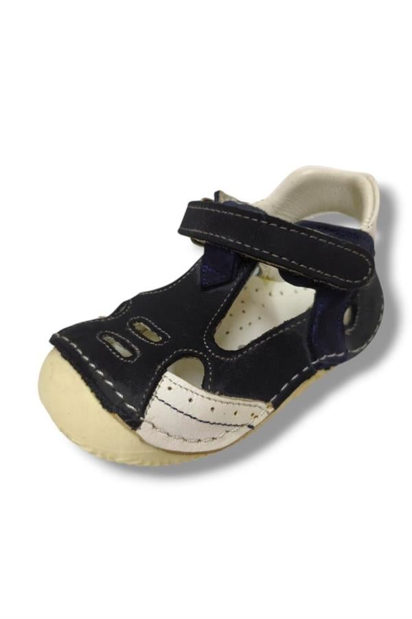 Lepi 3055-20 Önü Kapali Cırtlı Erkek Çocuk Sandalet Gri Beyaz 18-20