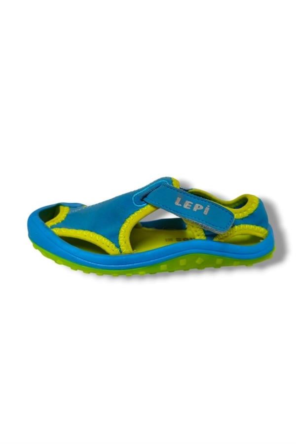 Lepi 3070-20 Cırtlı Bez Erkek Çocuk Sandalet Mavi Yeşil 21-25