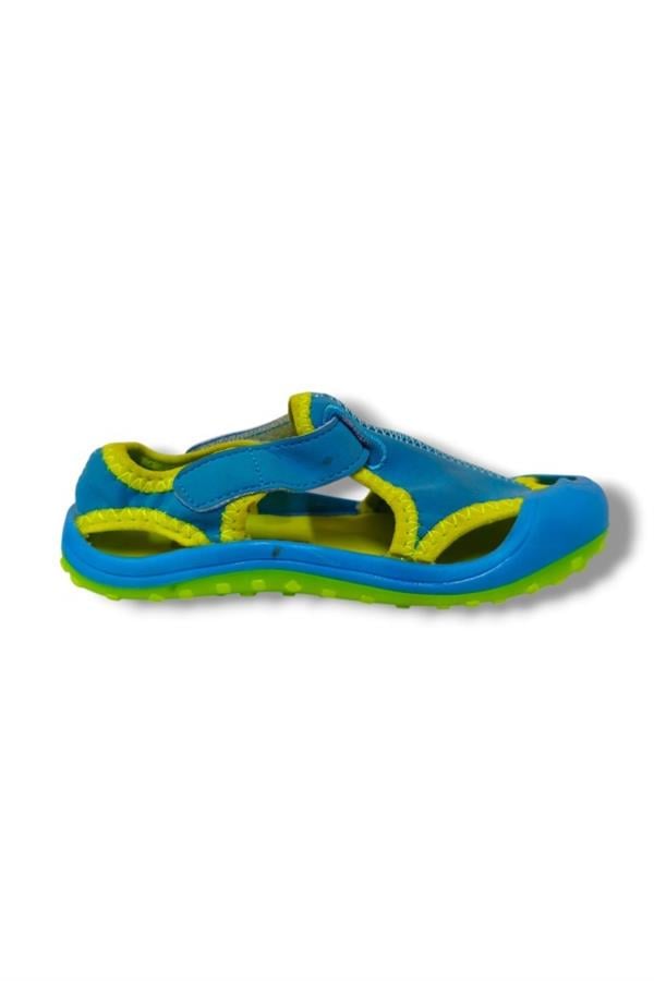 Lepi 3070-20 Cırtlı Bez Erkek Çocuk Sandalet Mavi Yeşil 21-25