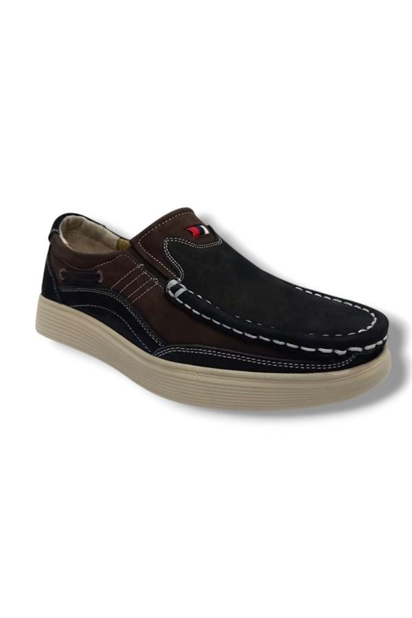 Master 1709-25 Hakiki Nubuk Deri Casual Erkek Ayakkabı Siyah Kahve Buz