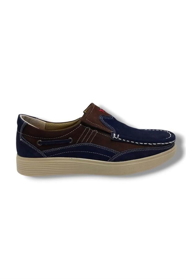 Master 1711-25 Hakiki Nubuk Deri Casual Erkek Ayakkabı Lacivert Kahve Buz