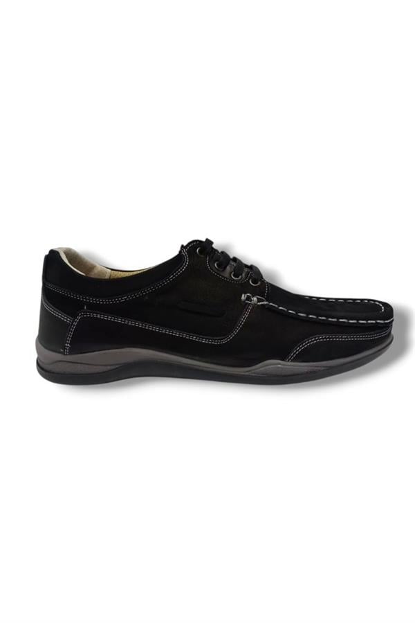 Master 1712-25 Hakiki Nubuk Deri Casual Erkek Ayakkabı Siyah