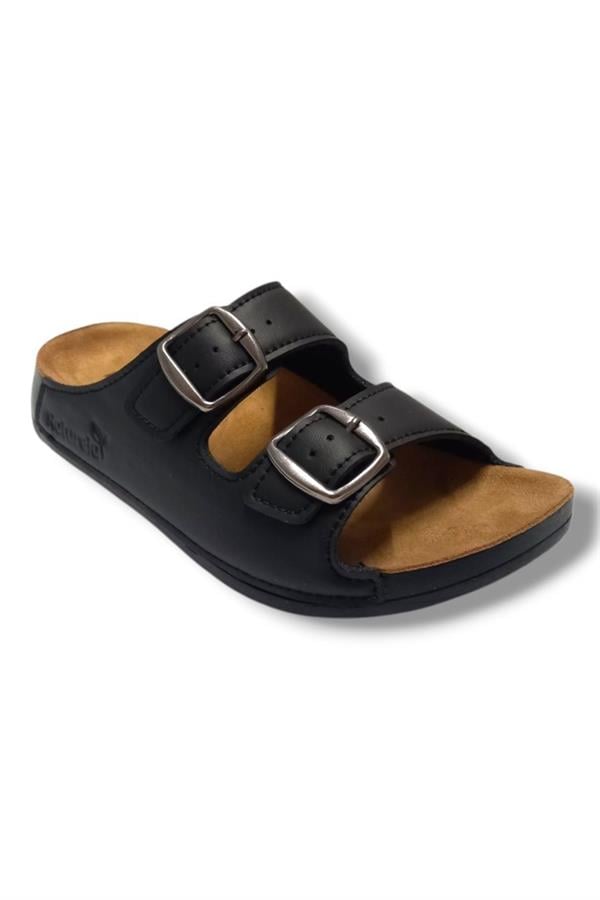 Naturela 15920-25 Deri Comfort Çift Bant Terlik 36-40