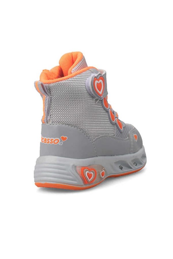 Picasso Kids 094 Deri Bebe Sneaker Bot Gri Turuncu