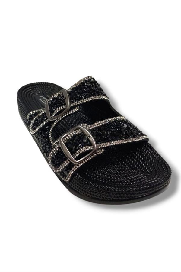 Pienn 20057-001 Anatomik Fashion Taşlı  Kadın Terlik
