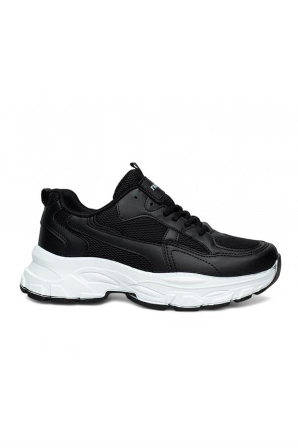 Queen Step 9953-25 Deri Anorak Anatomik Sneaker Siyah Beyaz 36-40