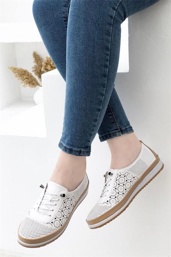 Sdf 701-24  Baskı  Deri Trend Fashion Kadın Ayakkabı