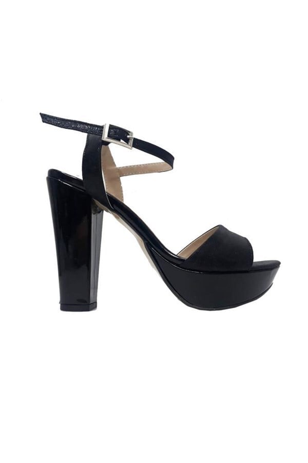 Serhat 8024-22 Parlak Deri 30mm Platform Topuklu Kadın Sandalet